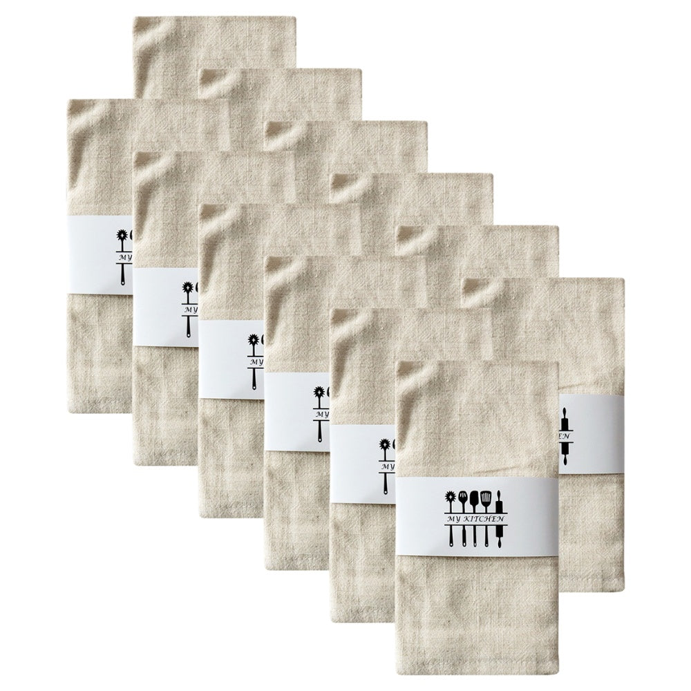 Eleganta Tygservetter i Bomull & Linne - 6/12-pack 40x40cm