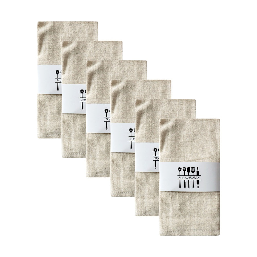 Eleganta Tygservetter i Bomull & Linne - 6/12-pack 40x40cm