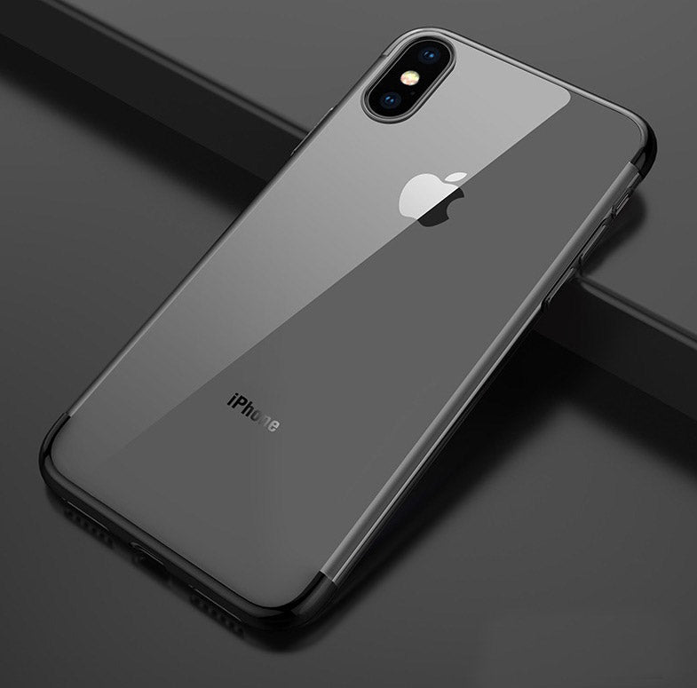 Elektropläterat TPU-skal iPhone XR med 2 skärmskydd.