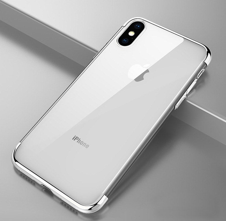 Elektropläterat TPU-skal iPhone XR med 2 skärmskydd.