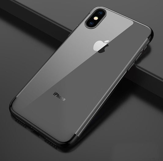 Elektropläterat TPU-skal iPhone XR med 2 skärmskydd.