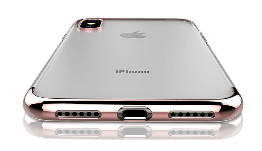 Elektropläterat TPU-skal iPhone Xs Max med 2 skärmskydd.