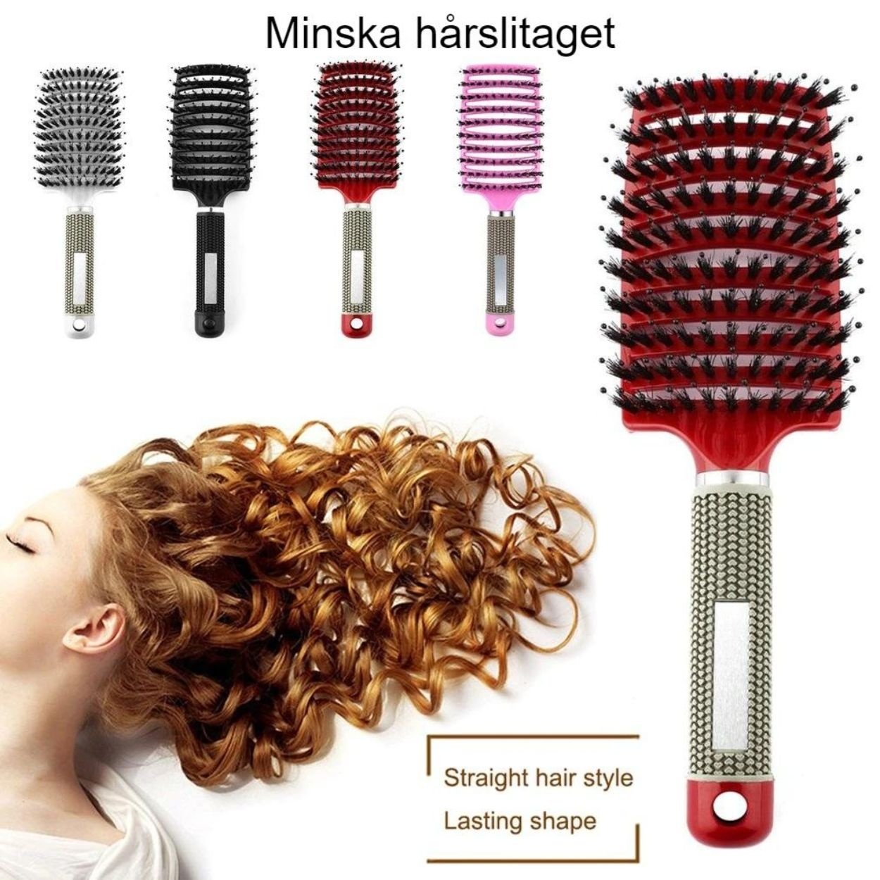 Ergonomisk Trasselfri Hårborste