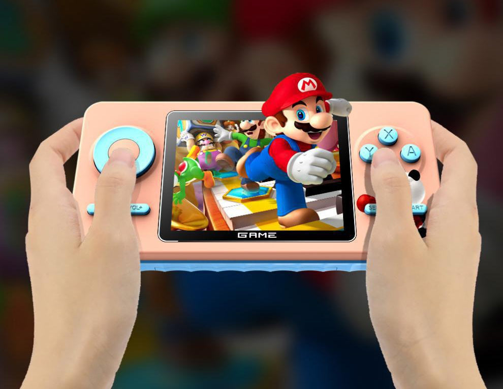 Handhållen spelkonsol med 500 retrospel - för 1-2 spelare