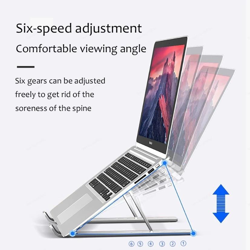 Justerbar Laptopställ i Aluminium - Ergonomisk & Portabel
