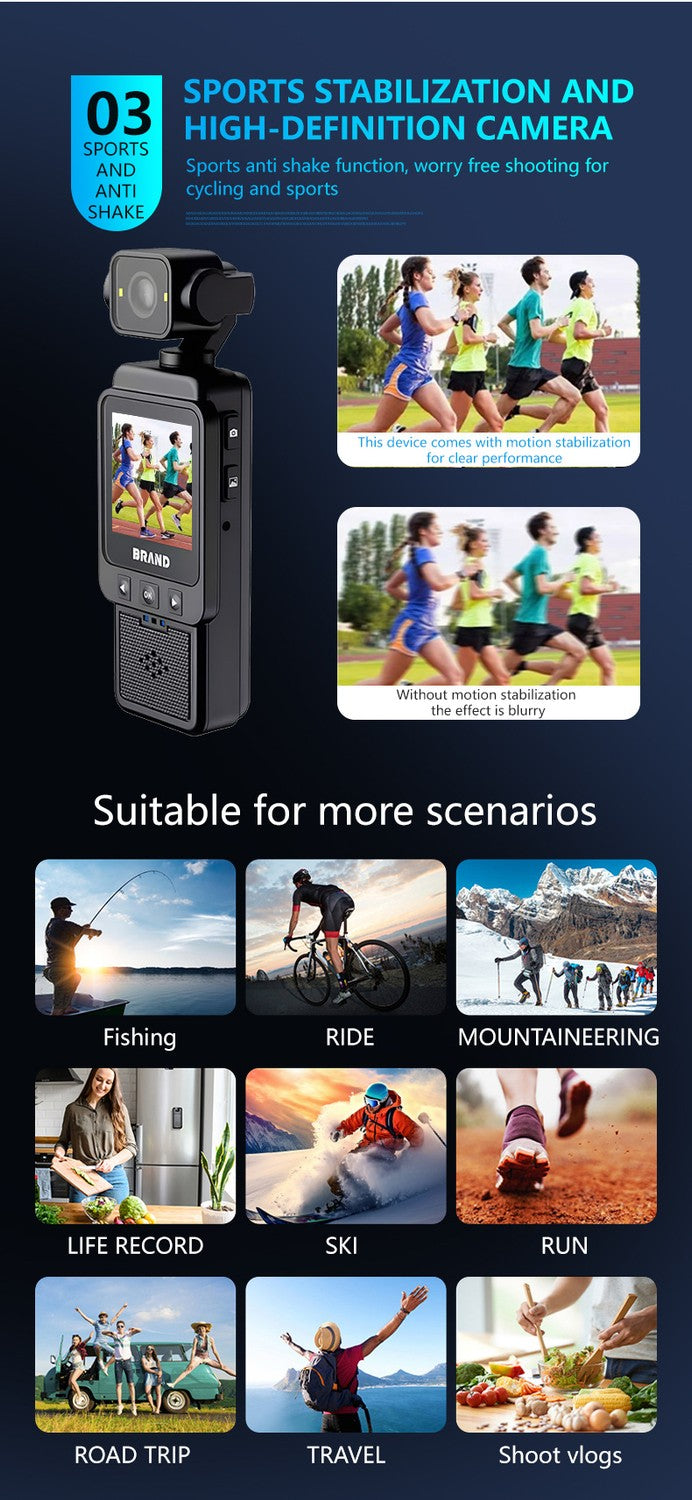 Portabel Videokamera 1080P - WiFi & Bildstabilisering