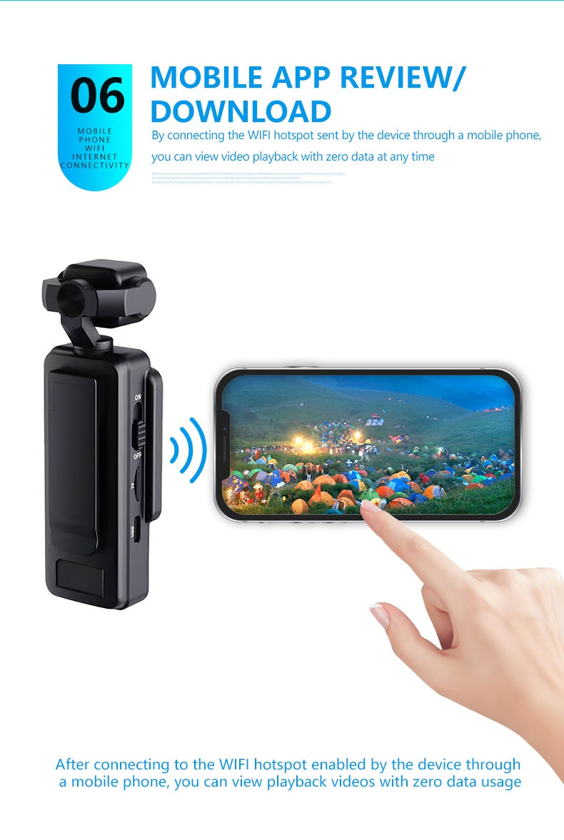 Portabel Videokamera 1080P - WiFi & Bildstabilisering
