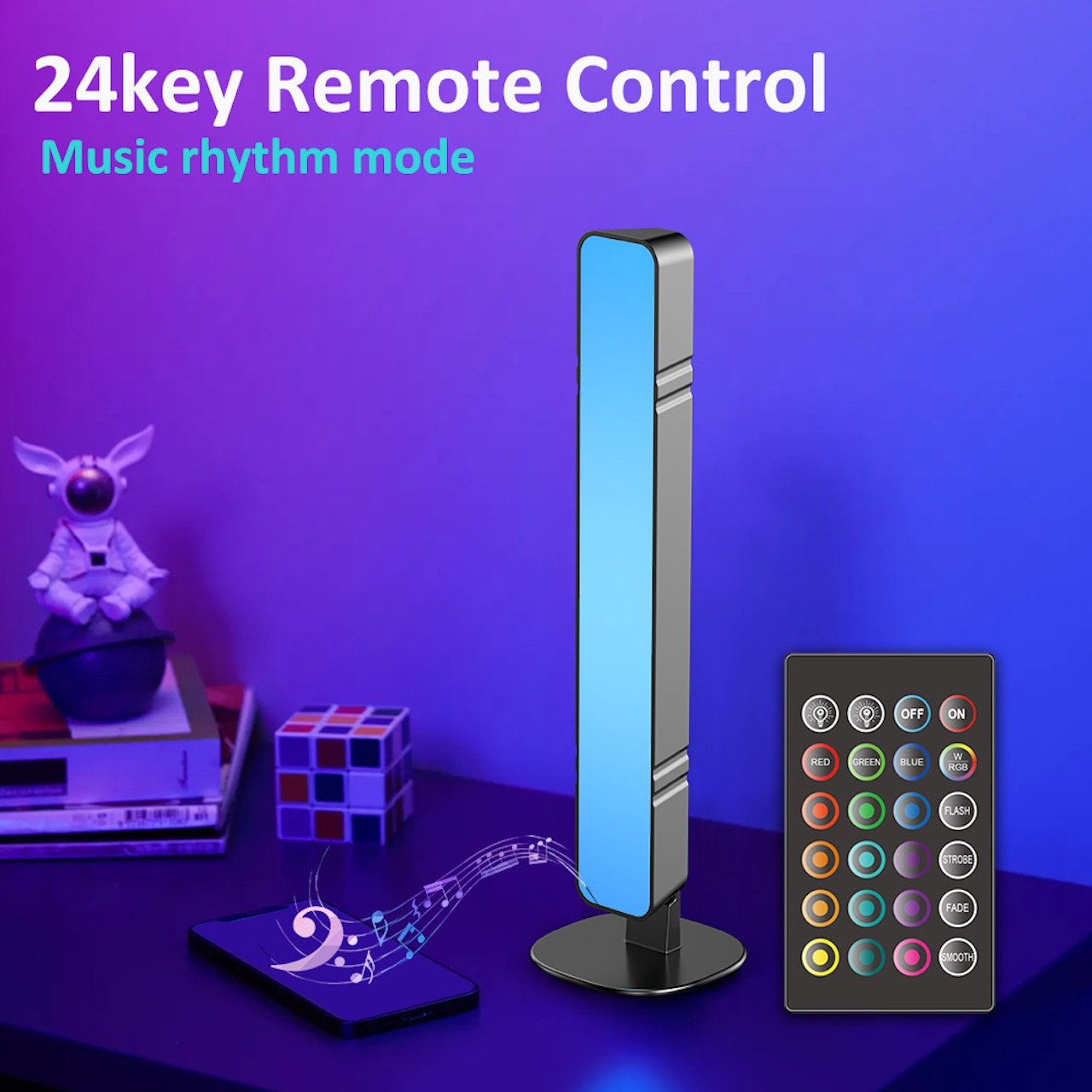 RGB Skrivbordslampa med Musiksynk och Fjärrkontroll