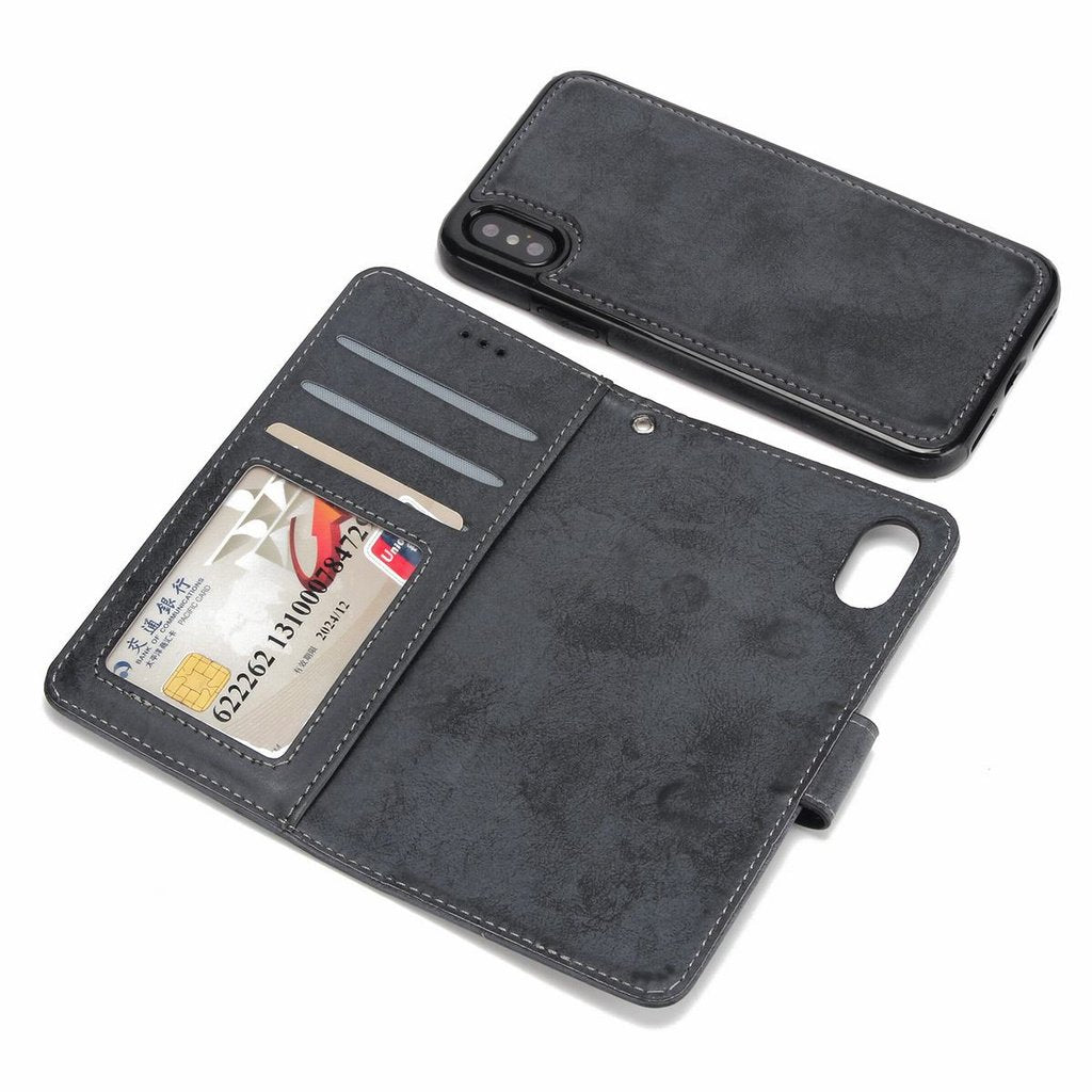 Suede magnetfodral för iPhone XS Max med magnetlås.