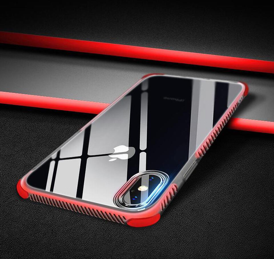 TPU skal för iPhone med färgade kanter iPhone 7/8 +2skärmskydd