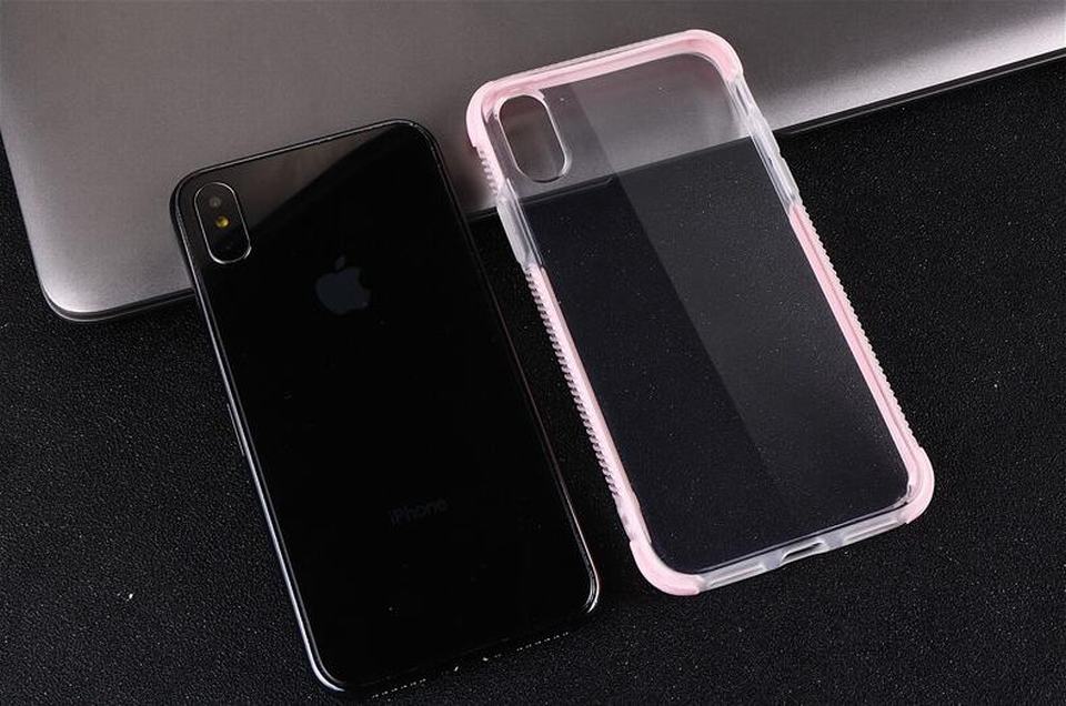 TPU skal för iPhone med färgade kanter iPhone 7/8 +2skärmskydd