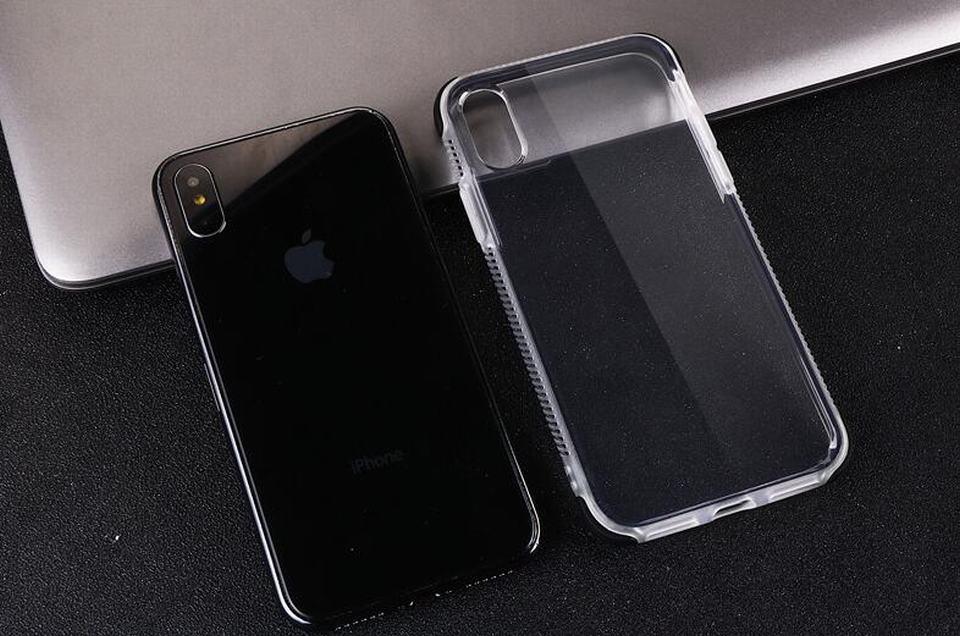 TPU skal för iPhone med färgade kanter iPhone X +2skärmskydd