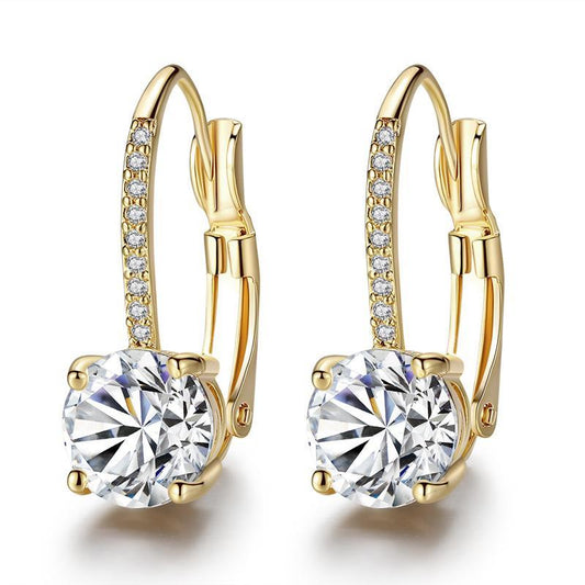 14K guldpläterat örhänge med zirkoner och strass