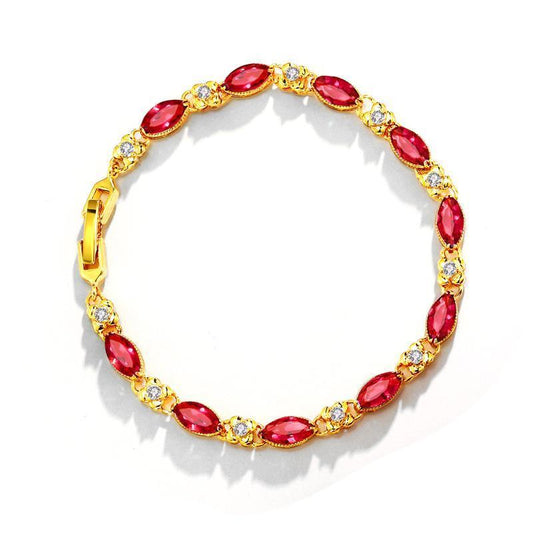 24k Guldpläterat armband med ädelstenar
