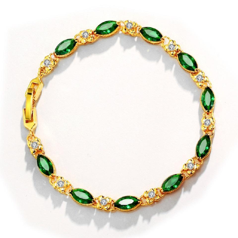 24k Guldpläterat armband med ädelstenar