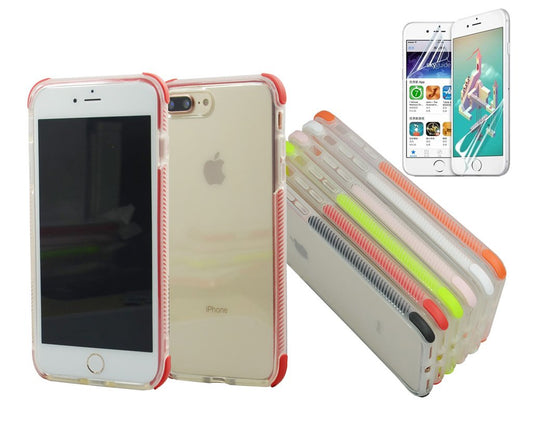 TPU skal för iPhone med färgade kanter iPhone 7+/8+ +2skärmskydd