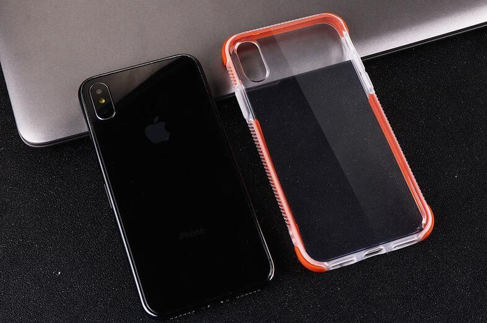 TPU skal för iPhone med färgade kanter iPhone X +2skärmskydd
