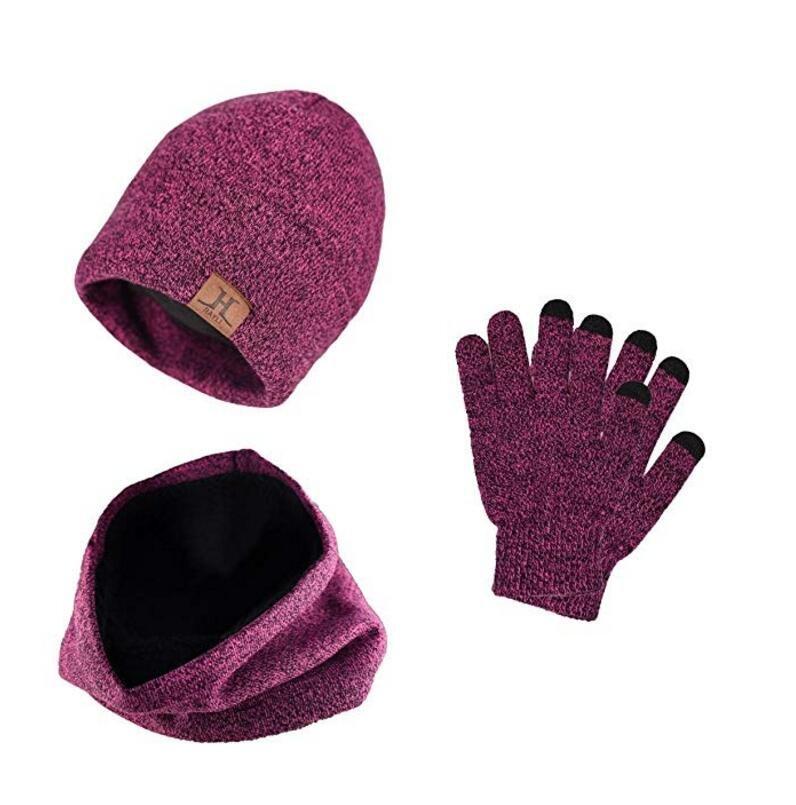 3-delat Winter Beanie Hat Halshandskar Set