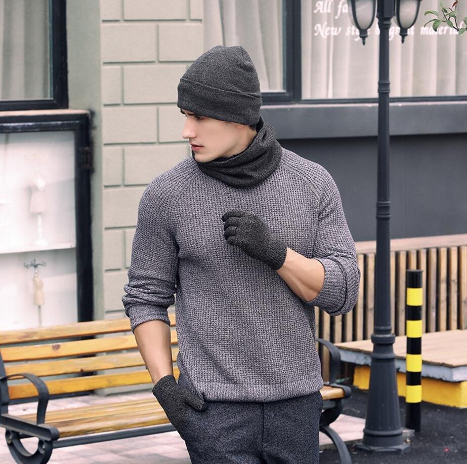 3-delat Winter Beanie Hat Halshandskar Set