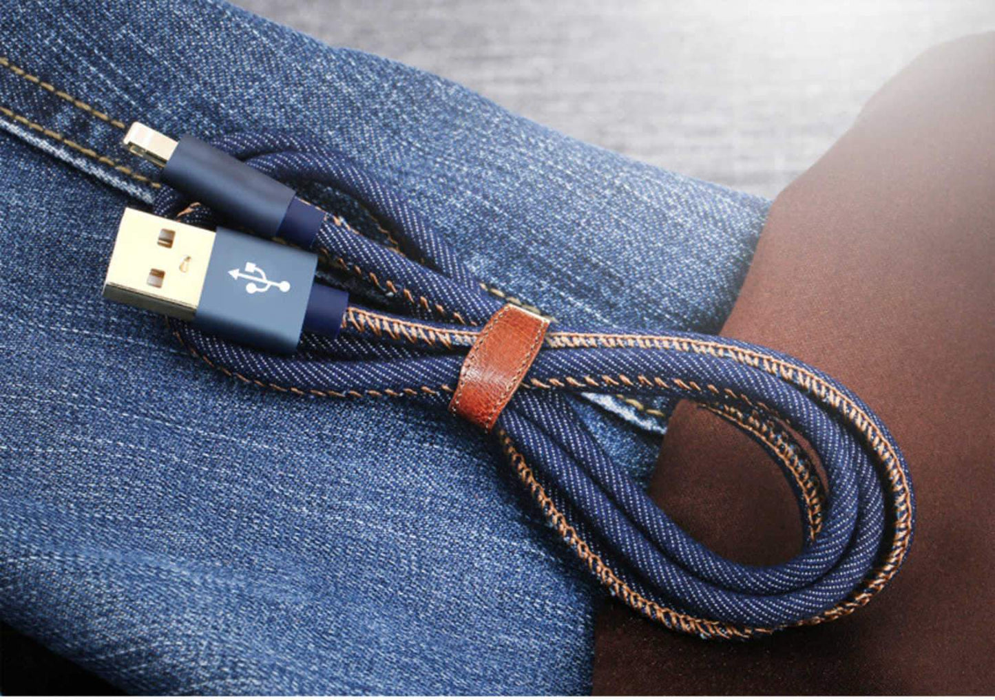 Denimklädd USB-C kabel - 1.8m