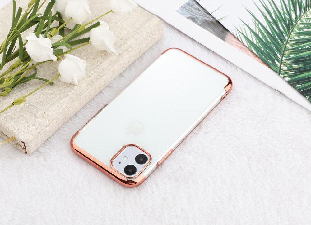 Elektropläterat TPU-skal iPhone 12 Pro Max med två skärmskydd.