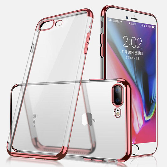 Elektropläterat TPU-skal iPhone 6+ Plus med 2 skärmskydd.