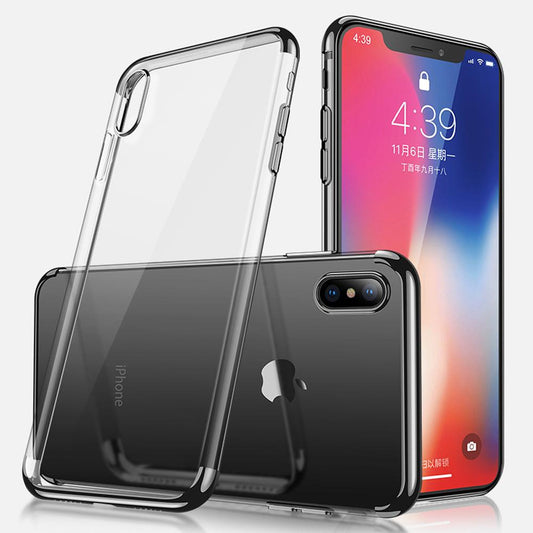 Elektropläterat TPU-skal iPhone XR med 2 skärmskydd.