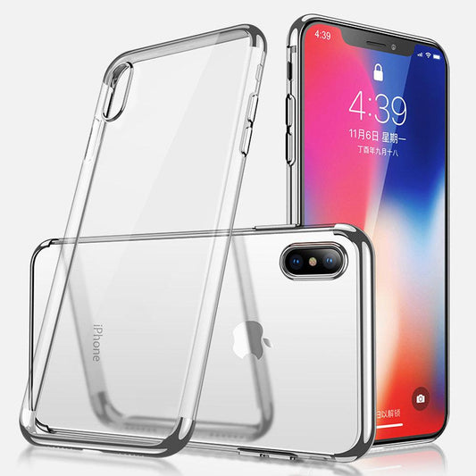 Elektropläterat TPU-skal iPhone X / Xs med 2 skärmskydd.