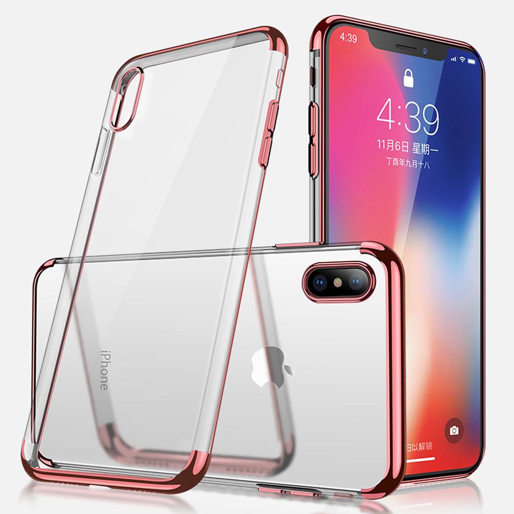 Elektropläterat TPU-skal iPhone Xs Max med 2 skärmskydd.