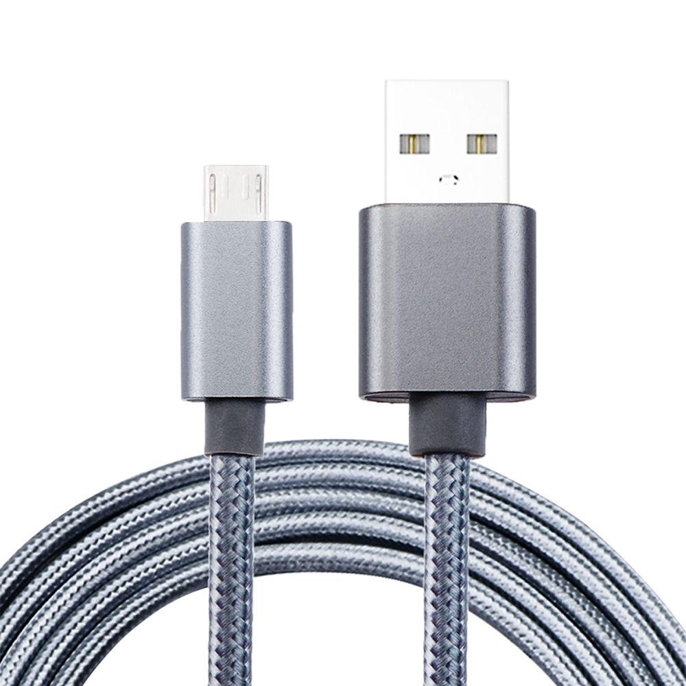 Helfärgad flätad Micro-USB kabel 1.2m