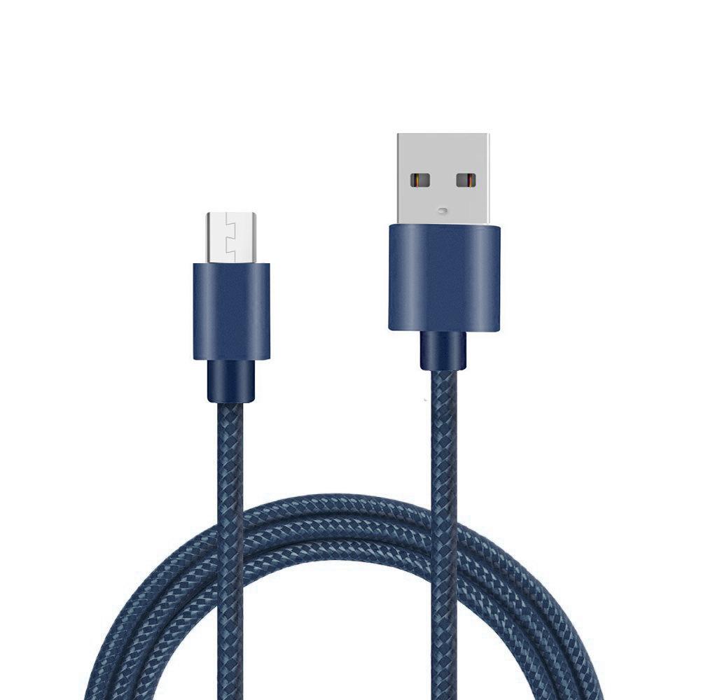 Helfärgad flätad Micro-USB kabel 1.8m