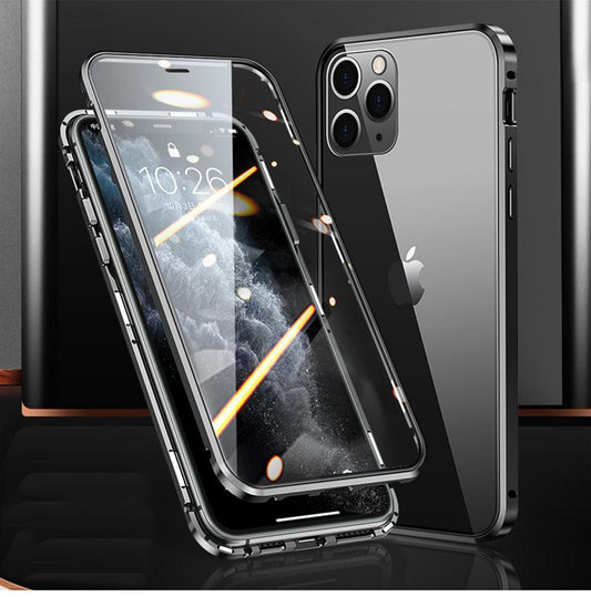 Magnetiskt fodral dubbelsidigt härdat glas for Iphone XR