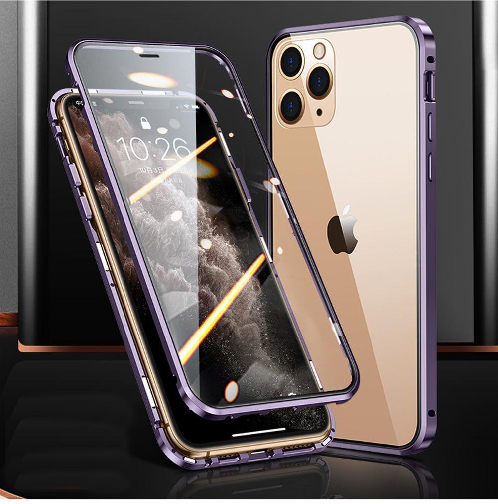 Magnetiskt fodral dubbelsidigt härdat glas for Iphone XR