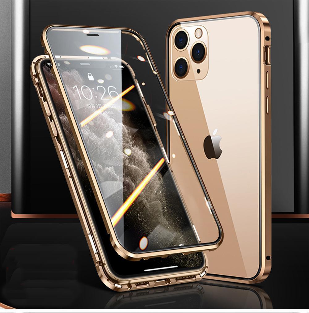 Magnetiskt fodral dubbelsidigt härdat glas for Iphone XR