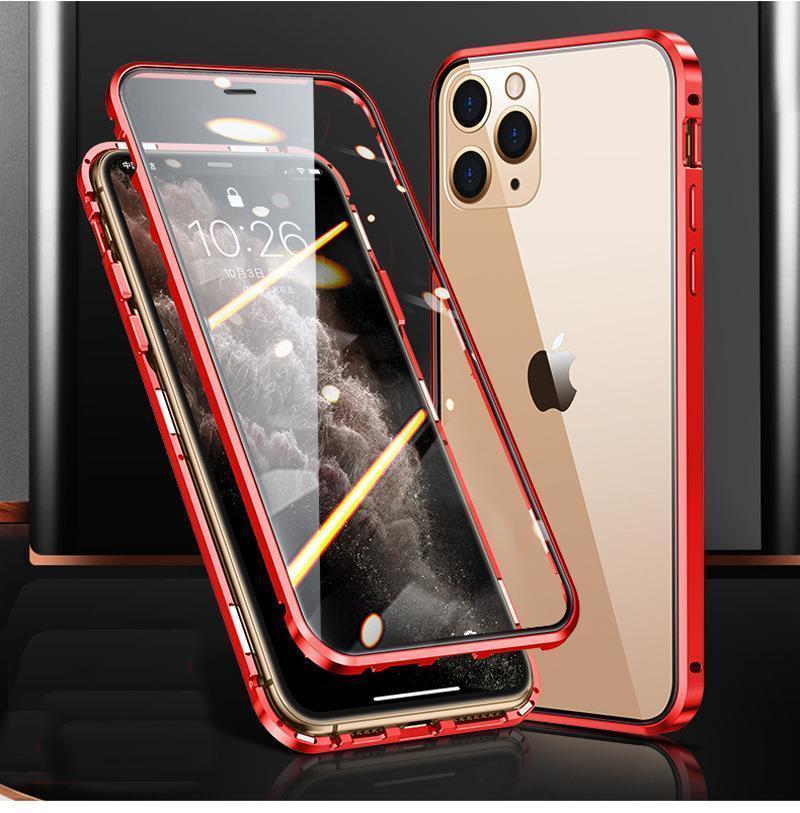 Magnetiskt fodral dubbelsidigt härdat glas for Iphone XR