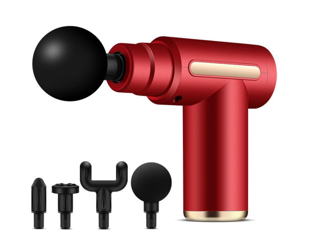Mini Massagepistol med 4 utbytbara huvuden och 6 nivåer