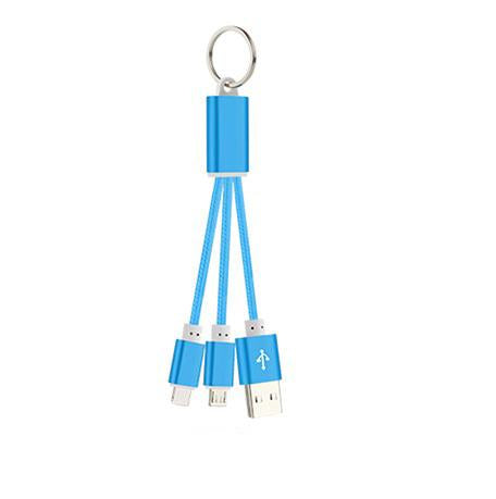Nyckelringskabel 2-i-1 med micro-USB samt Lightning