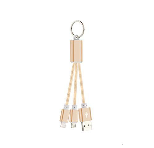 Nyckelringskabel 2-i-1 med micro-USB samt Lightning