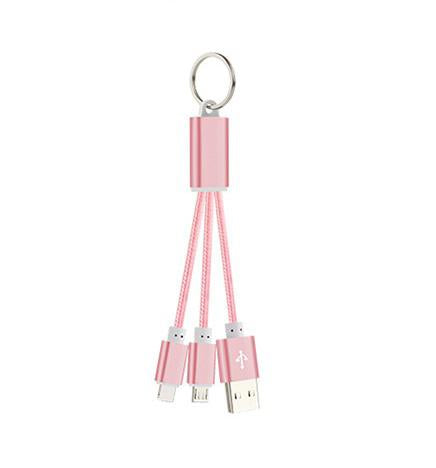Nyckelringskabel 2-i-1 med micro-USB samt Lightning