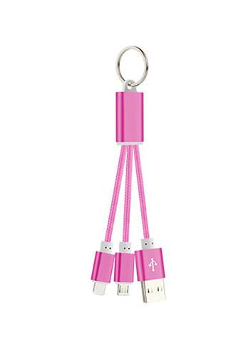 Nyckelringskabel 2-i-1 med micro-USB samt Lightning