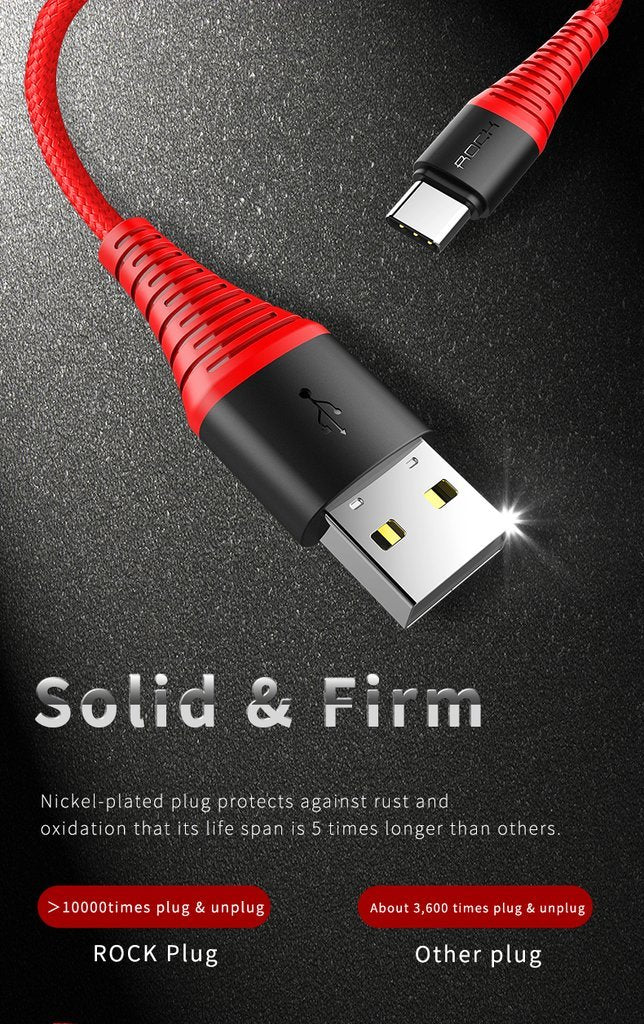 ROCK Hi-Tensile USB-C kabel 1m