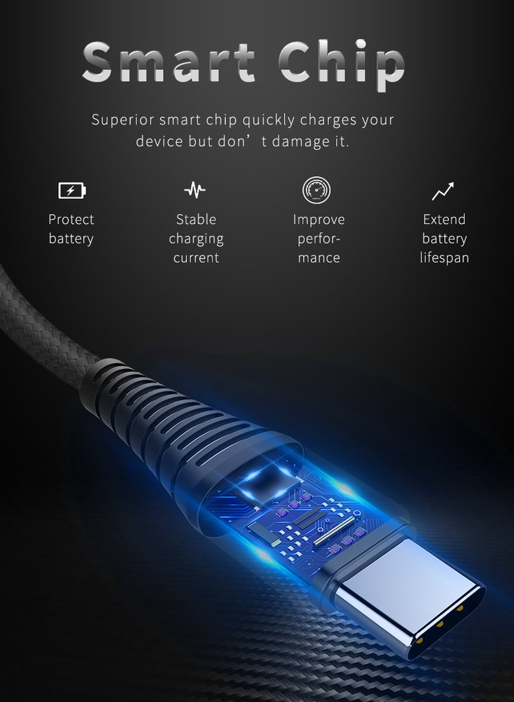 ROCK Hi-Tensile USB-C kabel 1m