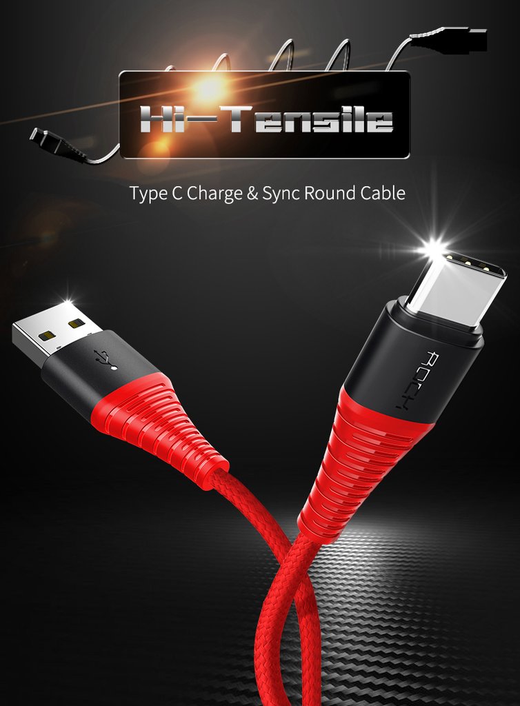 ROCK Hi-Tensile USB-C kabel 1m