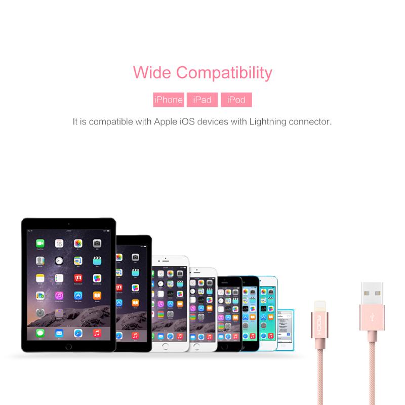 ROCK Metal Charge & Sync Lightning Cable 1,8m