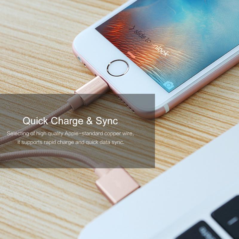 ROCK Metal Charge & Sync Lightning Cable 1,8m