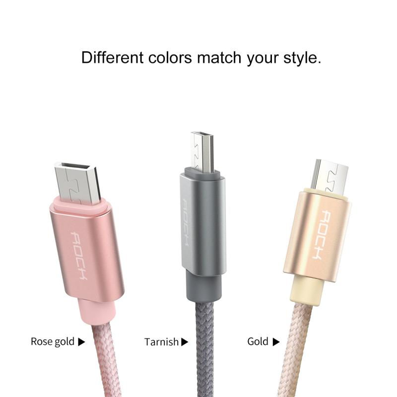ROCK Nylon Micro-USB kabel 1m