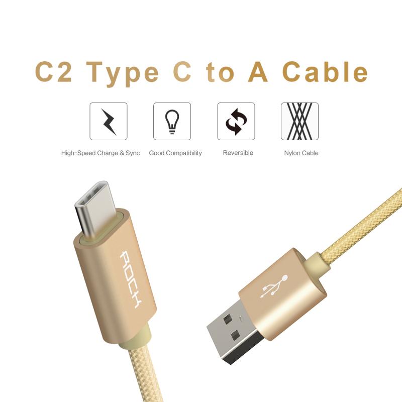ROCK Nylon Type-C kabel 0,25m