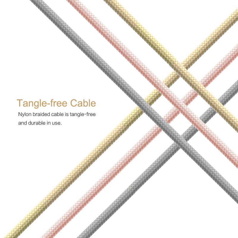 ROCK Nylon Type-C kabel 0,25m