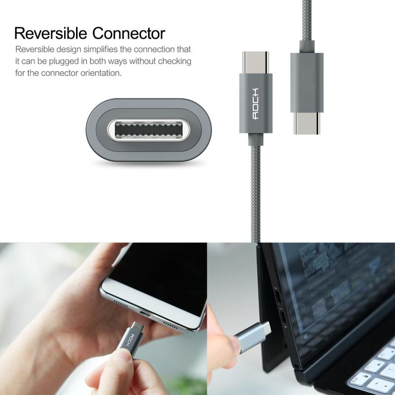 ROCK Nylon USB-C kabel 1m