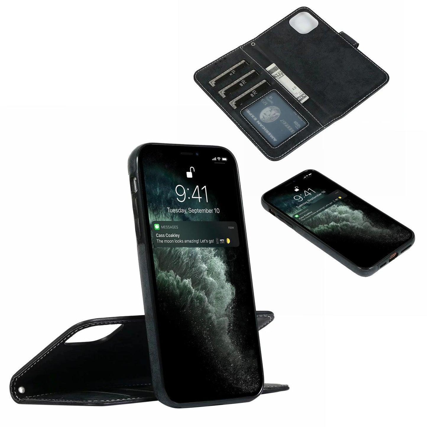 Suede magnetfodral för iPhone 11 Pro med magnetlås.